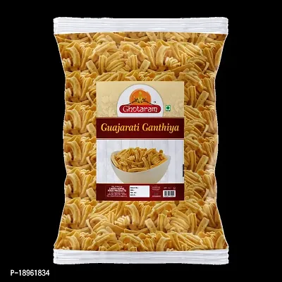 Ghotaram Kutch Mandvi Gujarati Makhania Gathia Famous Gujarati Gathiya Snack Organic Namkeen | SPECIAL BESAN GATHIYA AJWAIN BESAN STICKS | GUJARATI FARSAN Healthy Indian Snacks-300g x 1Pack