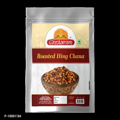 Ghotaram Roasted Hing Jeera Flavoured Chana Desi Chana | Roasted Plain Hing with Masala Chana Tasty Chana Cracker Heeng Jeera Roasted Namkeen Snack Oil-free ready to eat Hing Chana-300g x 1Pack-thumb0