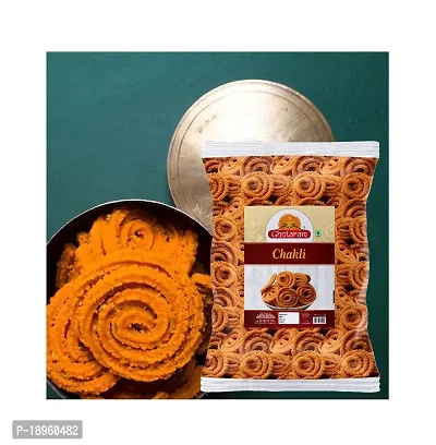 Ghotaram Classic Flavour Chakli Chakoli Murukku Delicious Namkeen And Snacks | Special Bhajni Chakli No Artificial Preservatives | Vegan Snack | Butter Chakri | Ready to Eat Snacks Murukku-300g x 1Pack-thumb4