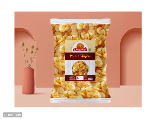 Ghotaram Potato Chips Navratri Diwali Rakhi Utsav Special Namkeen Snack | Batata Wafers Chips aloo wafers Aloo Wafers Aloo Chips Falahari Fast Time Ready to eat Namkeen Snack-300g x 1Pack-thumb3