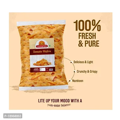 Ghotaram Kufri Sindhuri Potato Chips Tomato / Tomato Wafers Chips Tangy Tomato Flavoured Aloo Wafers Fried Potato Chips Wafers Snacks Namkeen | Utsav Party Festive Savoury Snack-150g x 2Pack-thumb3