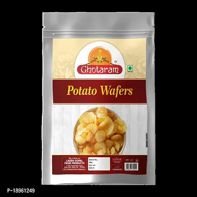 Ghotaram Potato Chips Navratri Diwali Rakhi Utsav Special Namkeen Snack | Batata Wafers Chips aloo wafers Aloo Wafers Aloo Chips Falahari Fast Time Ready to eat Namkeen Snack-300g x 1Pack