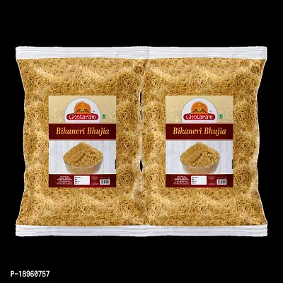 Ghotaram Authentic Bikaneri Bhujia Low Fat bikaneri bhujia sev Namkeen with Dew beans,gram flour and indian Spices||All time favourite indian snacks/Namkeen||Ready to eat Namken-150g x 2Pack-thumb0