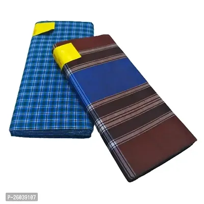 Elite Multicoloured Cotton Solid Lungis For Men