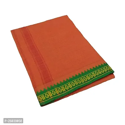 Elite Orange Cotton Solid Dhotis For Men-thumb0