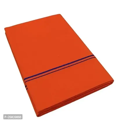 Elite Orange Cotton Solid Dhotis For Men