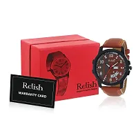 Relish Analogue Brown Dial Black Day and Date Men's Wrist Watch-thumb2