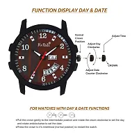 Relish Analogue Brown Dial Black Day and Date Men's Wrist Watch-thumb4