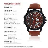 Relish Analogue Brown Dial Black Day and Date Men's Wrist Watch-thumb1