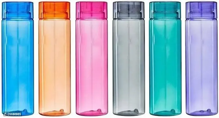 Stylish Plastic Water Bottles, Pack Of 6