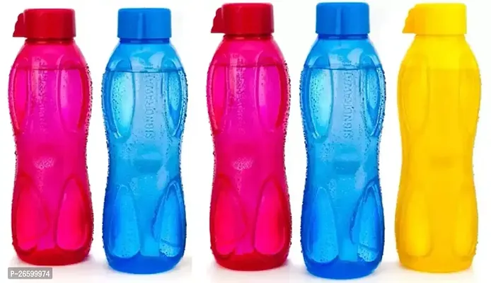 Stylish Plastic Water Bottles, Pack Of 5