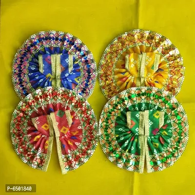 Laddu Gopal Poshak ( Size 0 No ) Pack of 4 Pis  | Laddu Gopal Dress | Bal Gopal Dress Length 4.5-Inch-thumb3