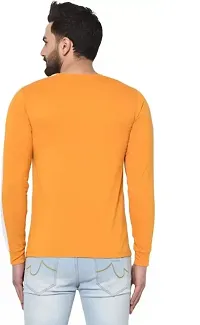 Reliable Yellow Cotton Blend Solid Round Neck Tees For Men-thumb1