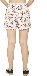Floral Printed Cloth Material Crepe Women shorts-thumb1