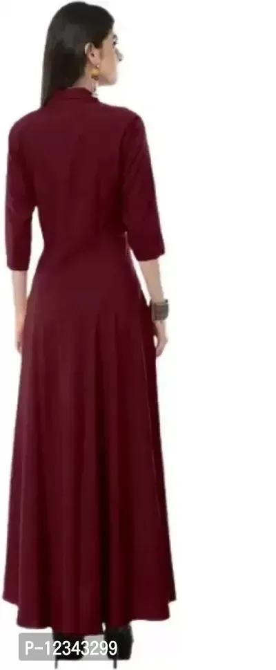 Classic Crepe Solid Dress For Women-thumb3