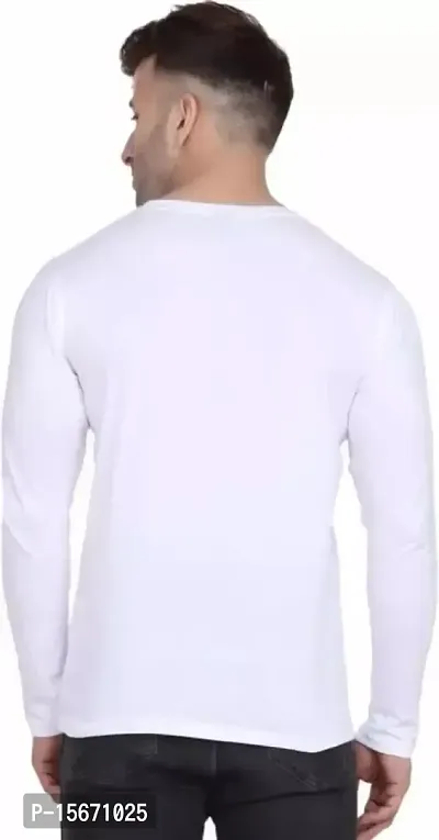 Reliable White Polyester Printed Round Neck Tees For Men-thumb2