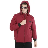 Mens Puffer Bomber Hooded Navy Jacket-thumb2