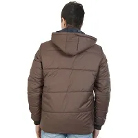 Mens Puffer Bomber Hooded Black Jacket-thumb2