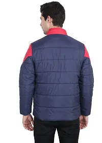 Mens Puffer Quilted Bomber Navy Jacket-thumb2