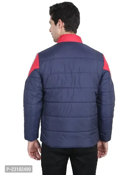 Mens Puffer Quilted Bomber Navy Jacket-thumb3