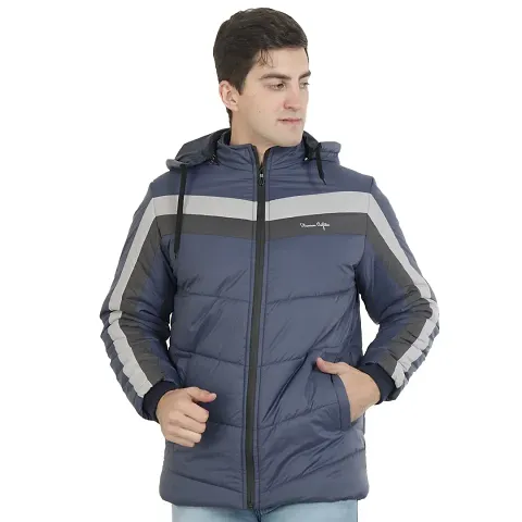 Mens Puffer Bomber Hooded Jacket