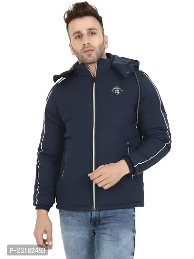 Mens Puffer Tailored Bomber Navy Colour Jacket-thumb0