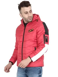 Stylish Red Nylon Solid Long Sleeves Jackets For Men-thumb3