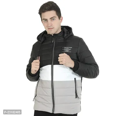 Mens Puffer Bomber Hooded BlackSports Jacket