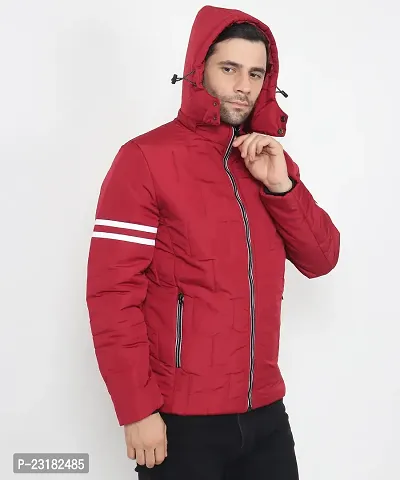 Mens Puffer Bomber Hooded Black Jacket-thumb2