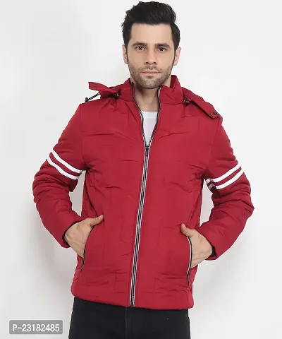 Mens Puffer Bomber Hooded Black Jacket-thumb0