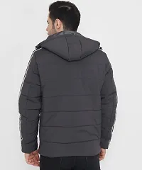 Mens Puffer Bomber Hooded D.Grey Sports Jacket-thumb2