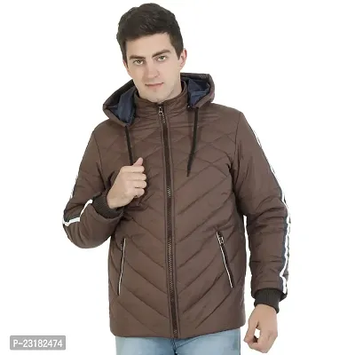 Mens Puffer Bomber Hooded Black Jacket