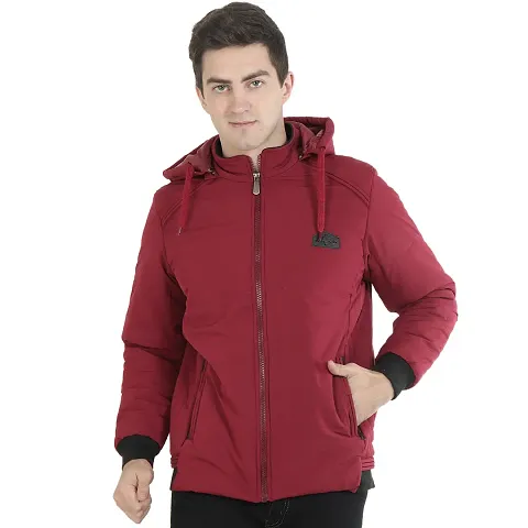 Stylish Puffer Tailored Bomber Hooded Jacket For Men