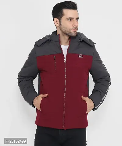 Mens Puffer Bomber Hooded D.Grey Sports Jacket