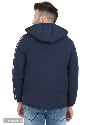 Mens Puffer Tailored Bomber Navy Colour Jacket-thumb3