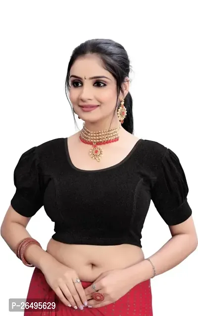 Reliable Black Satin Stitched Blouses For Women-thumb0