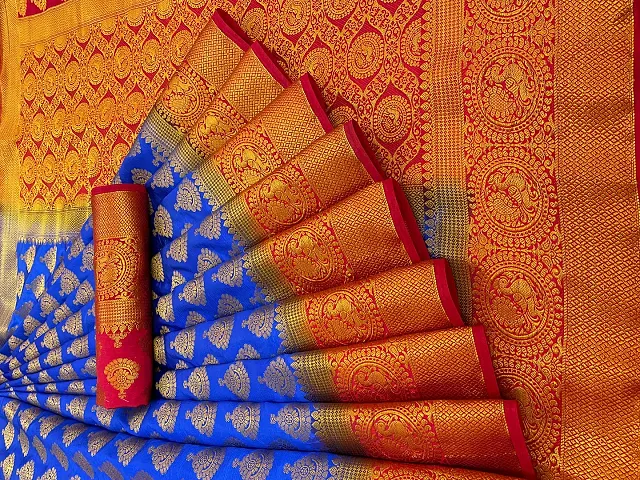 Banarasi Silk Zari Weaving Regular Sarees With Blouse Piece