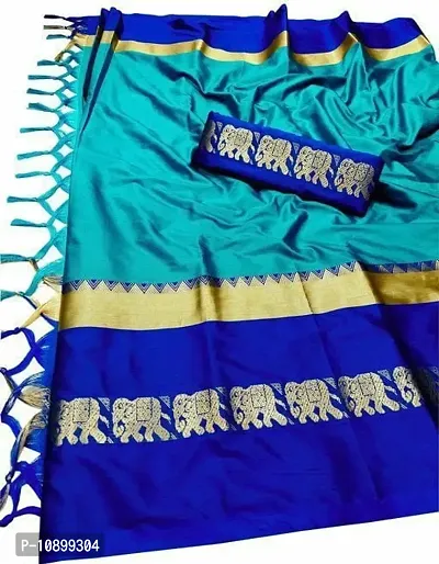 Stunning Banarasi Silk Zari Weaving Regular Saree With Blouse Piece For Women