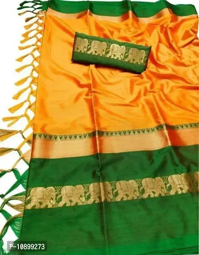 Stunning Banarasi Silk Zari Weaving Regular Saree With Blouse Piece For Women-thumb0