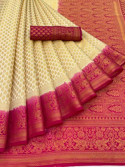 Stunning Banarasi Silk Zari Weaving Regular Saree