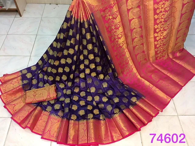 Banarasi Woven Design Silk Blend Saree with Blouse Piece