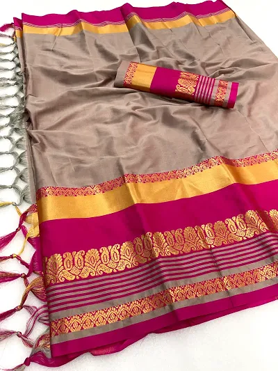 Silk Zari Weaving Sarees With Blouse Piece