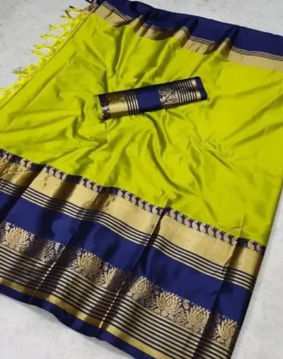 Silk Zari Weaving Sarees With Blouse Piece
