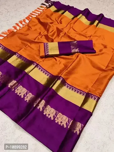 Stunning Banarasi Silk Zari Weaving Regular Saree With Blouse Piece For Women-thumb0