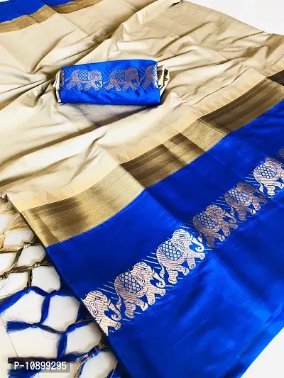 Stunning Banarasi Silk Zari Weaving Regular Saree With Blouse Piece For Women