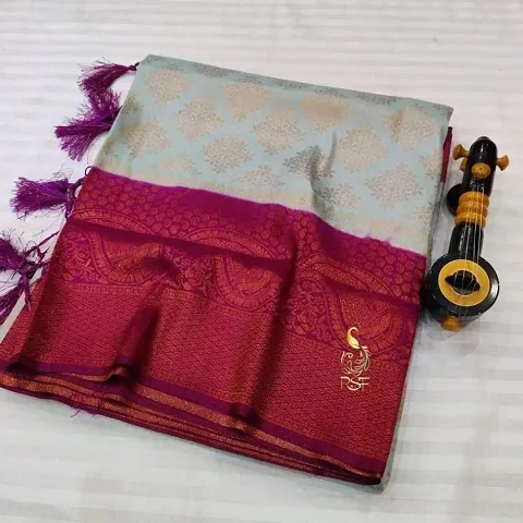 Kanjeevaram Art Silk Woven Design Sarees with Blouse Piece