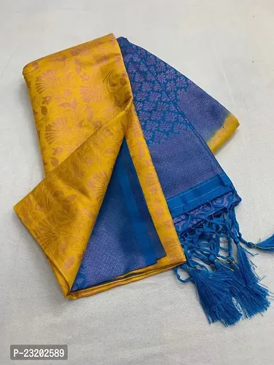 Silk Blend Kanjeevaram Saree with Blouse Piece