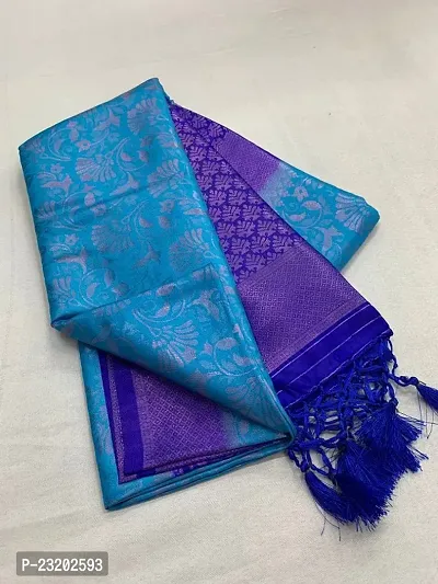 Silk Blend Kanjeevaram Saree with Blouse Piece