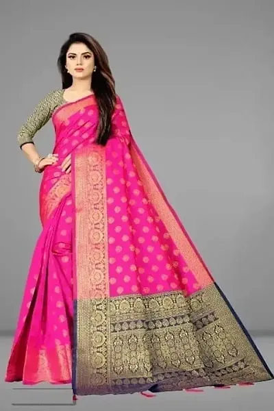 Beautiful Silk Blend Saree with Blouse piece For Women