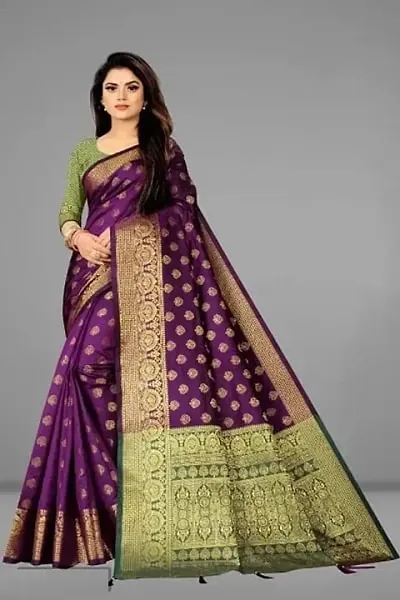 Silk Blend Jacquard Sarees For Women